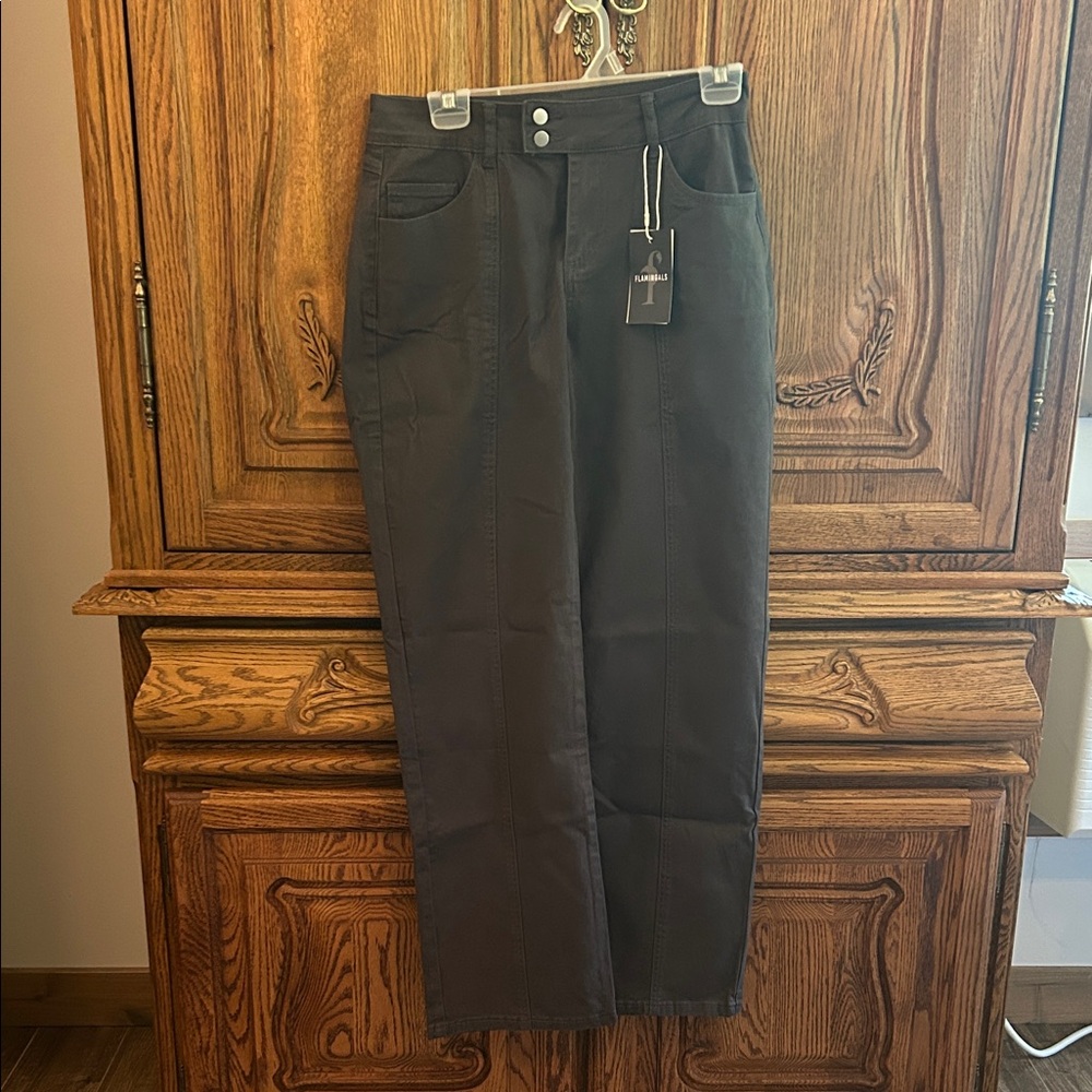 Straight Leg Women’s Pants in Dark Charcoal with 30” inseam